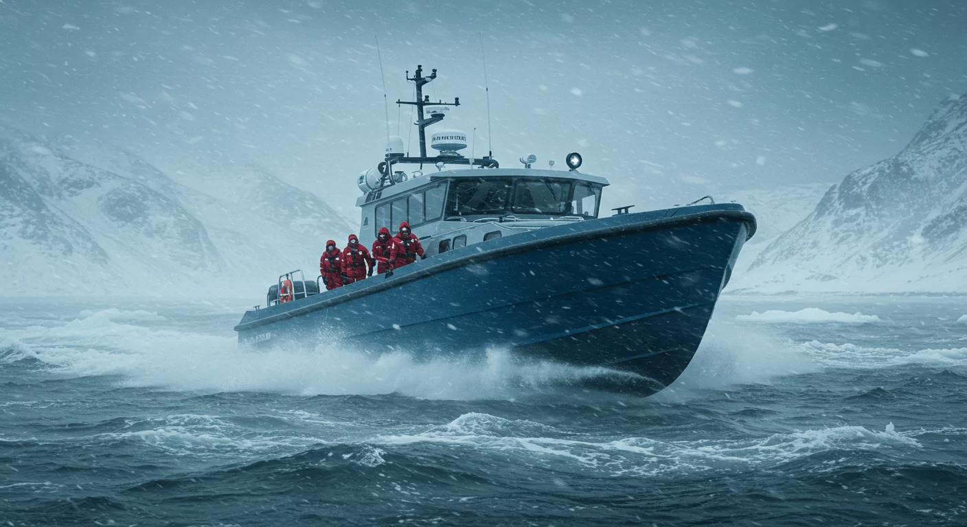 Travel in Winter with a Very Strong Boat